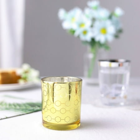 Efavormart 6 Pack Honeycomb Design Tealight Holders for Home Decor Weddings Parties Table Centerpieces Gold Mercury Glass Votive Candle Holders Efavormart 6 Pack Honeycomb Design Tealight Holders for Home Decor Weddings Parties Table Centerpieces Gold Mercury Glass Votive Candle Holders